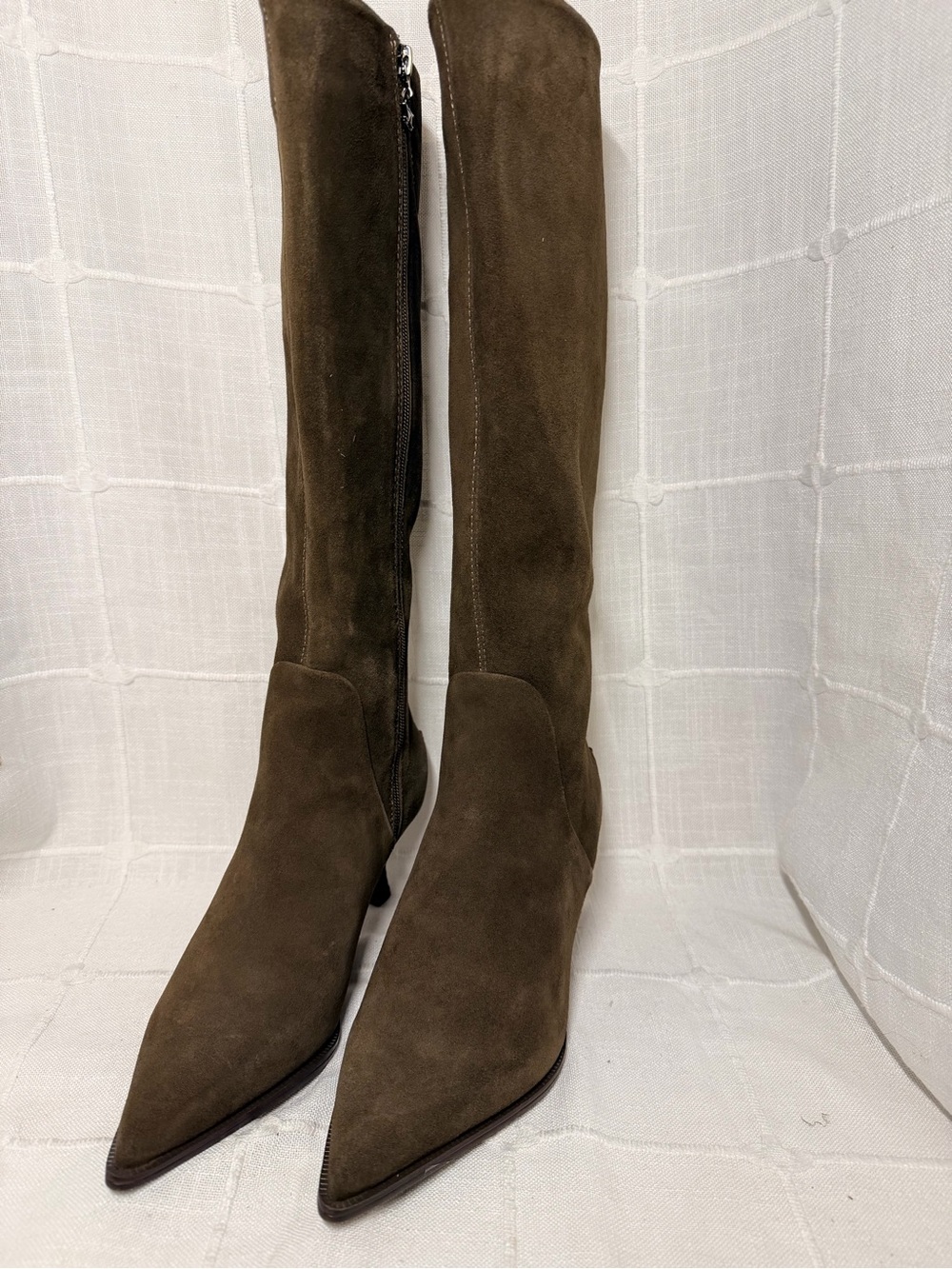 NWT Circus NY Yulia Olive Suede Knee High Kitten Heel Boots 7.5M